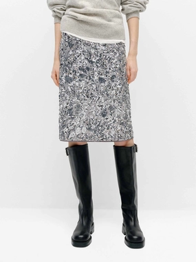 Casual Comfort Straight Sequins Skirt