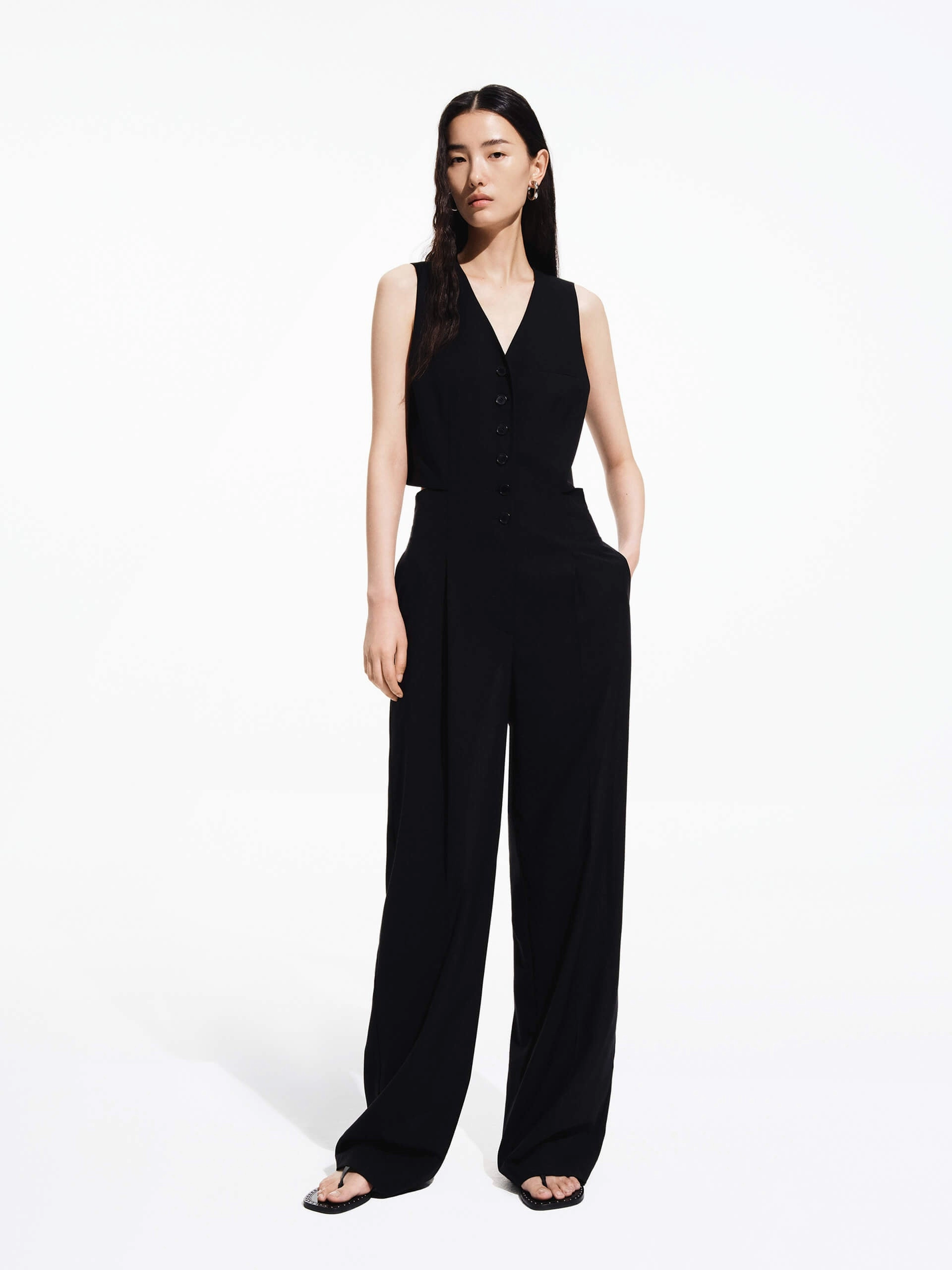 Machine washable Cutout Waist Jumpsuit