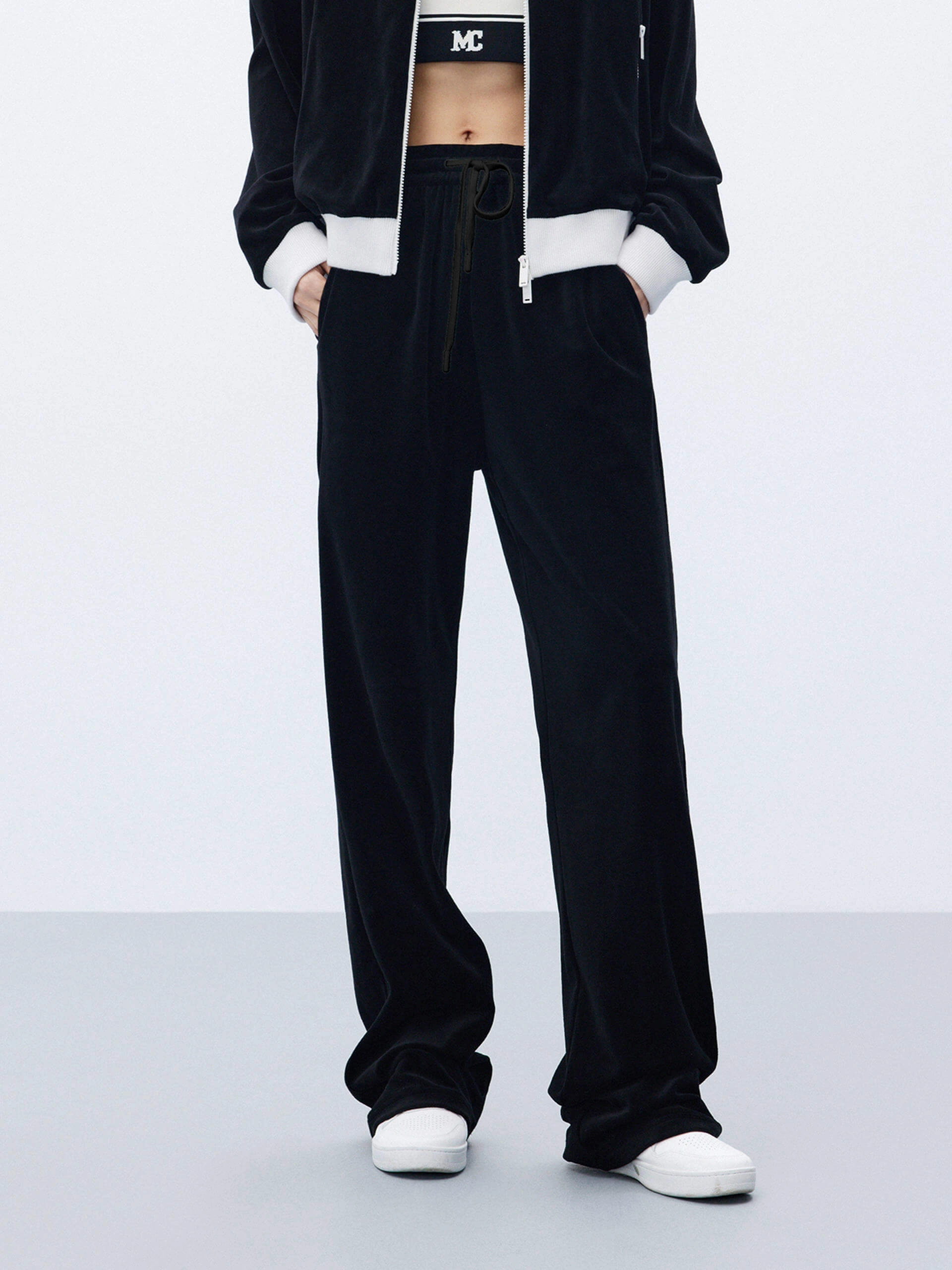 Straight Leg Drawstring Pants Sporty Fit Multi Purpose