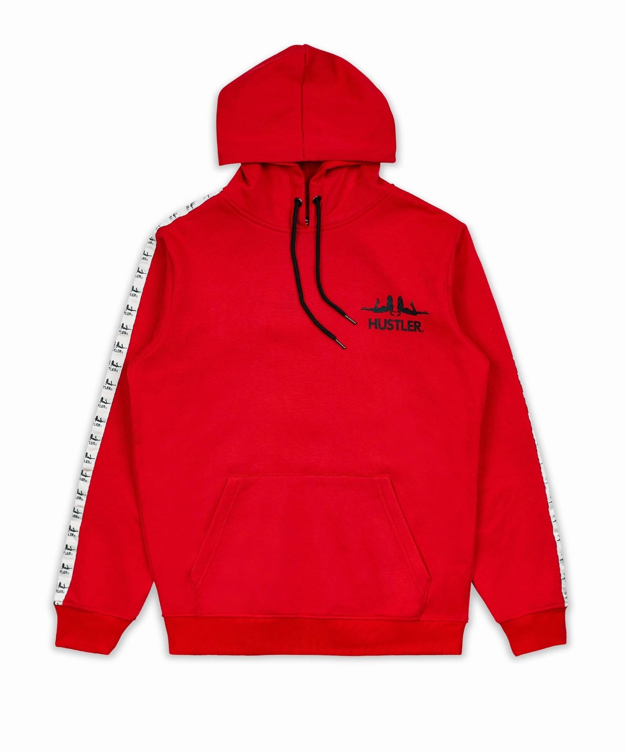 Hustler Girl Hoodie - Red UltraLightweight Yarn Dye Stripe