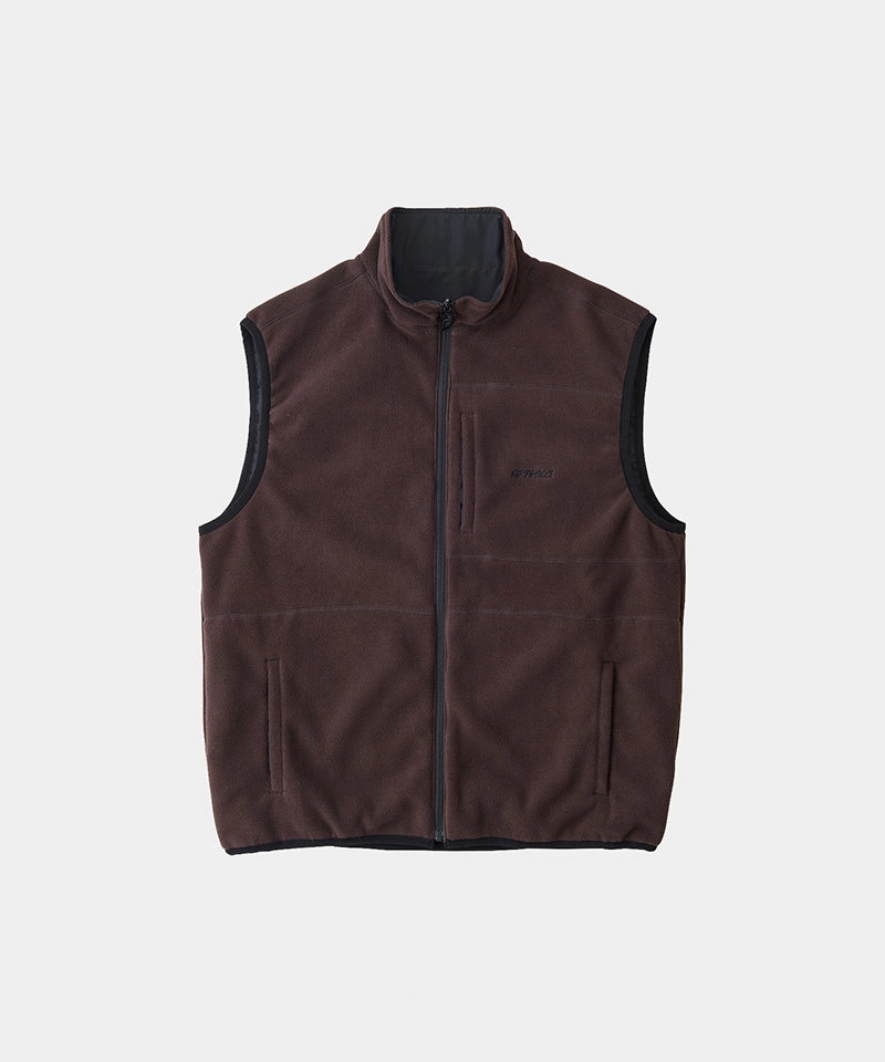 Flatlock Seam Construction Thermal Fleece Reversible Vest