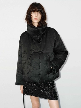 Cheongsam Buckle Puffer Jacket Compact Layer