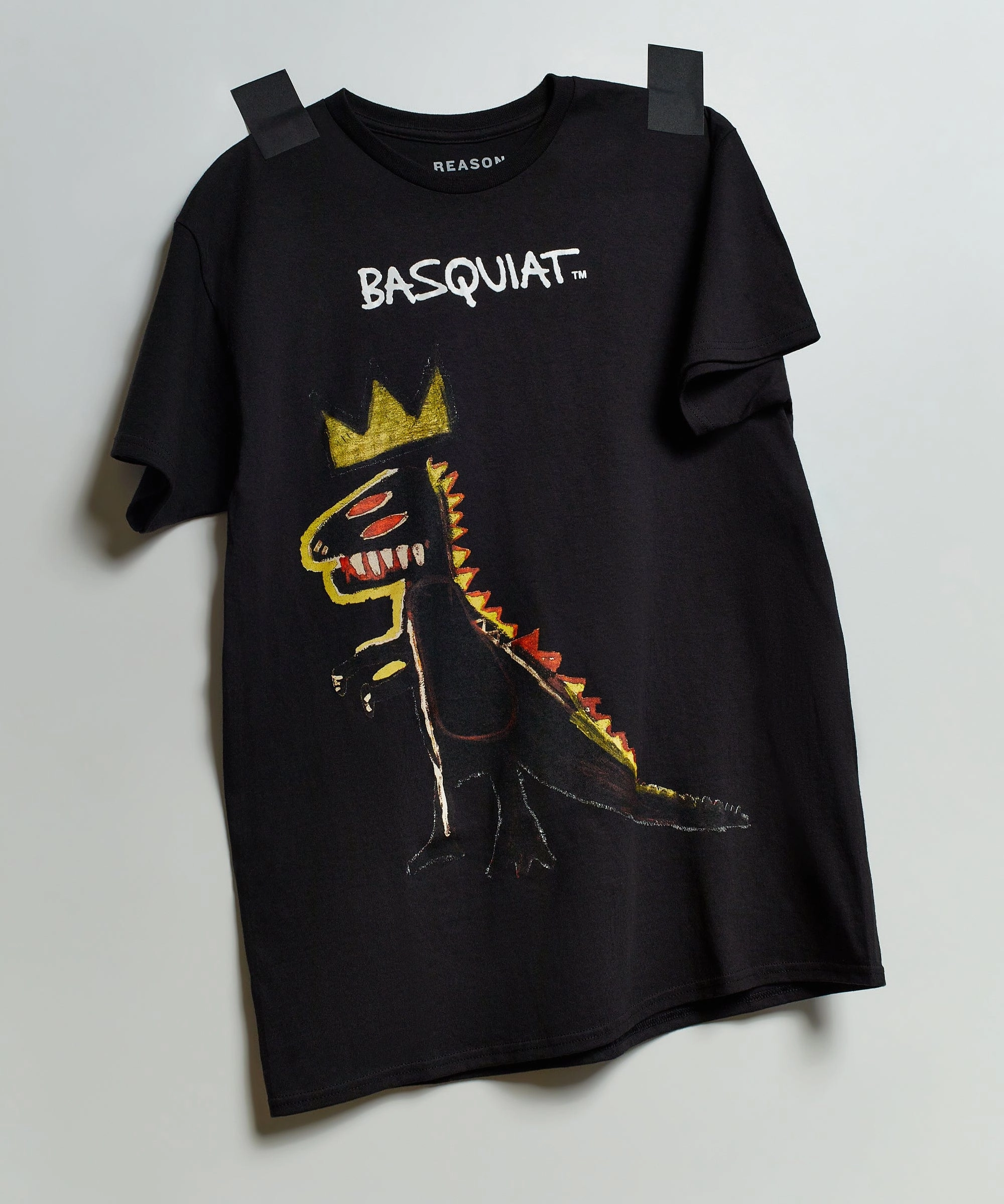 Flexible Waistband SoftBrushed Basquiat? Pez Dino Print Tee - Black