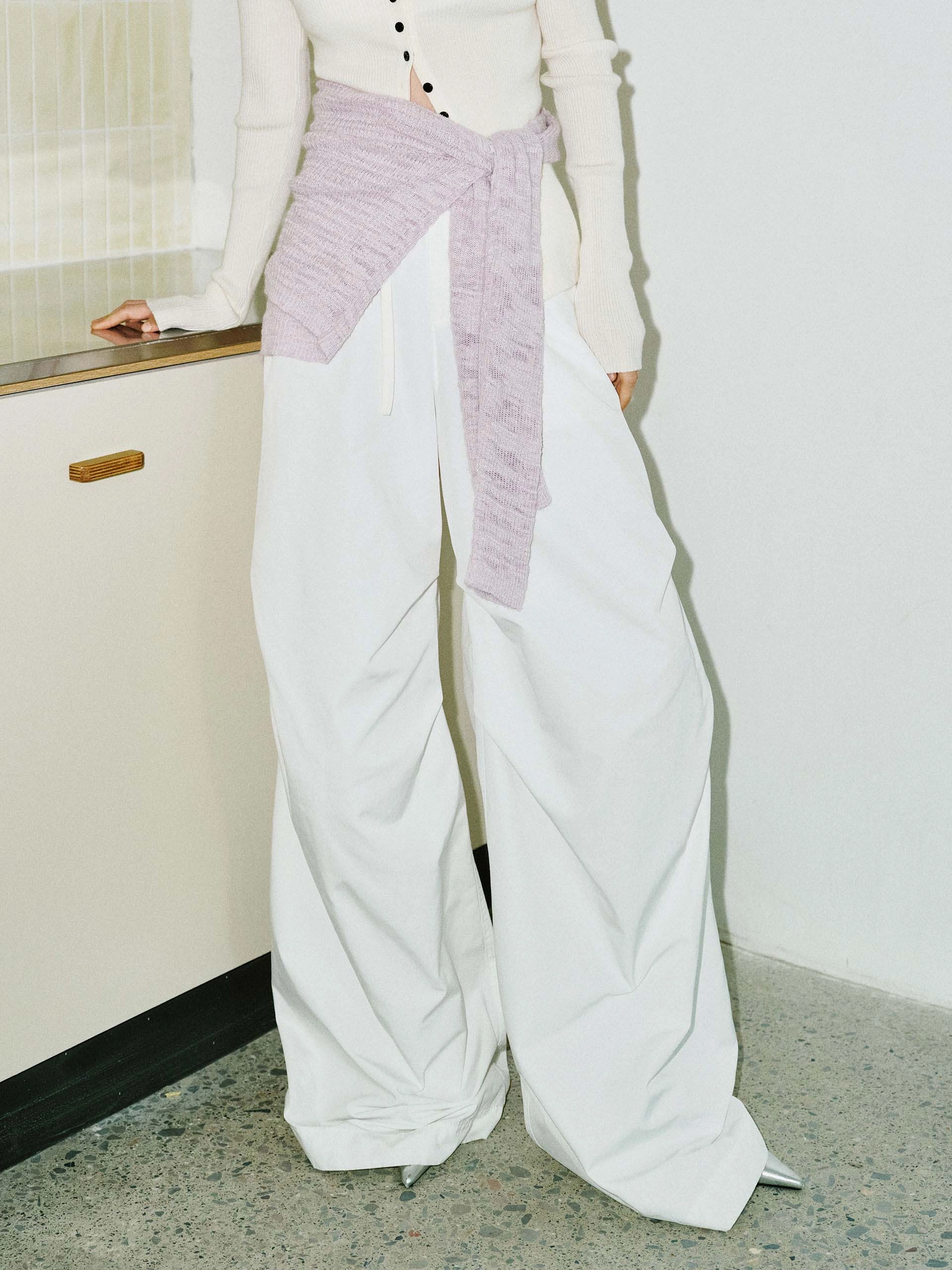Pleated Wide Leg Cargo Pants Comfortable Look Perfect Design