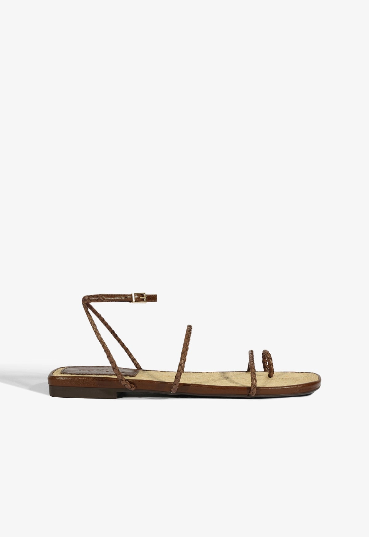 Flexible Museum Glow Kaya Brown Leather Flat Sandal