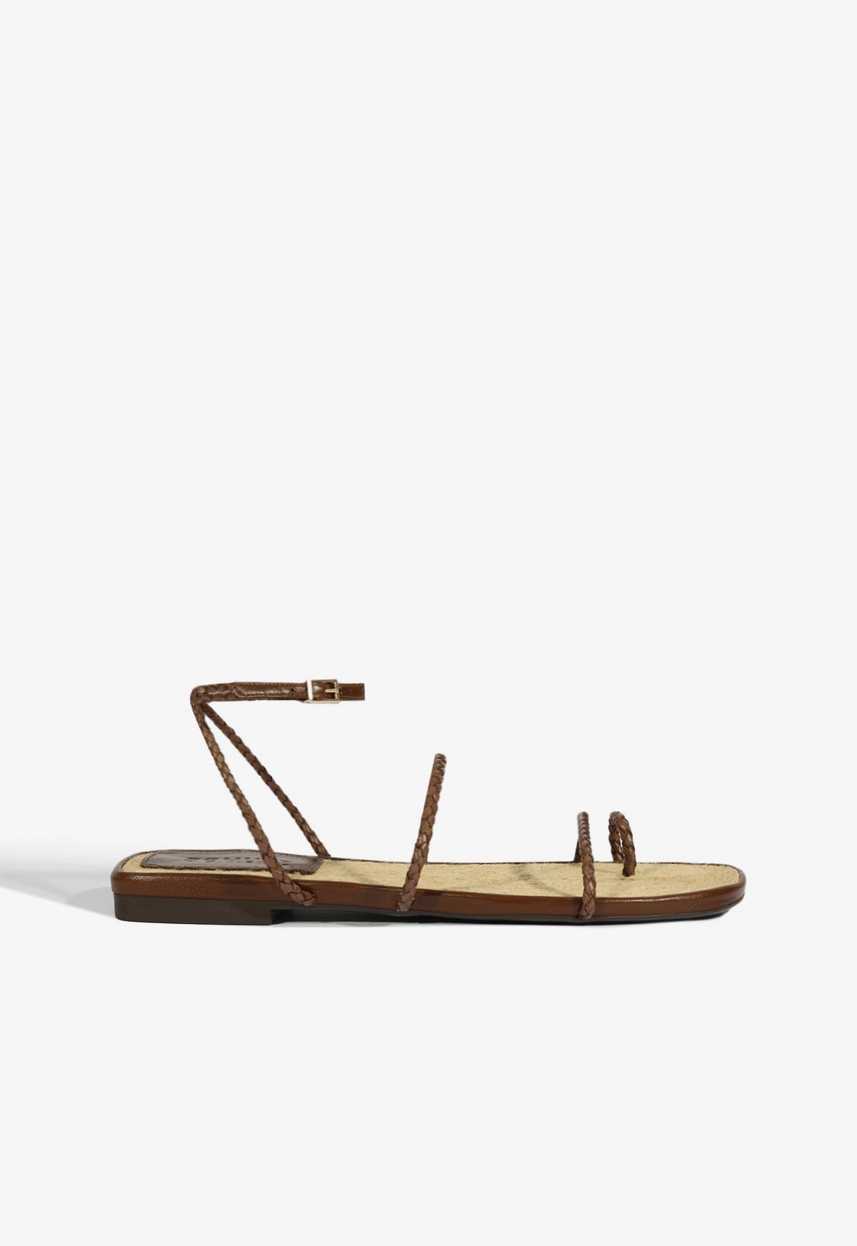 Kaya Brown Leather Flat Sandal Simple Fit