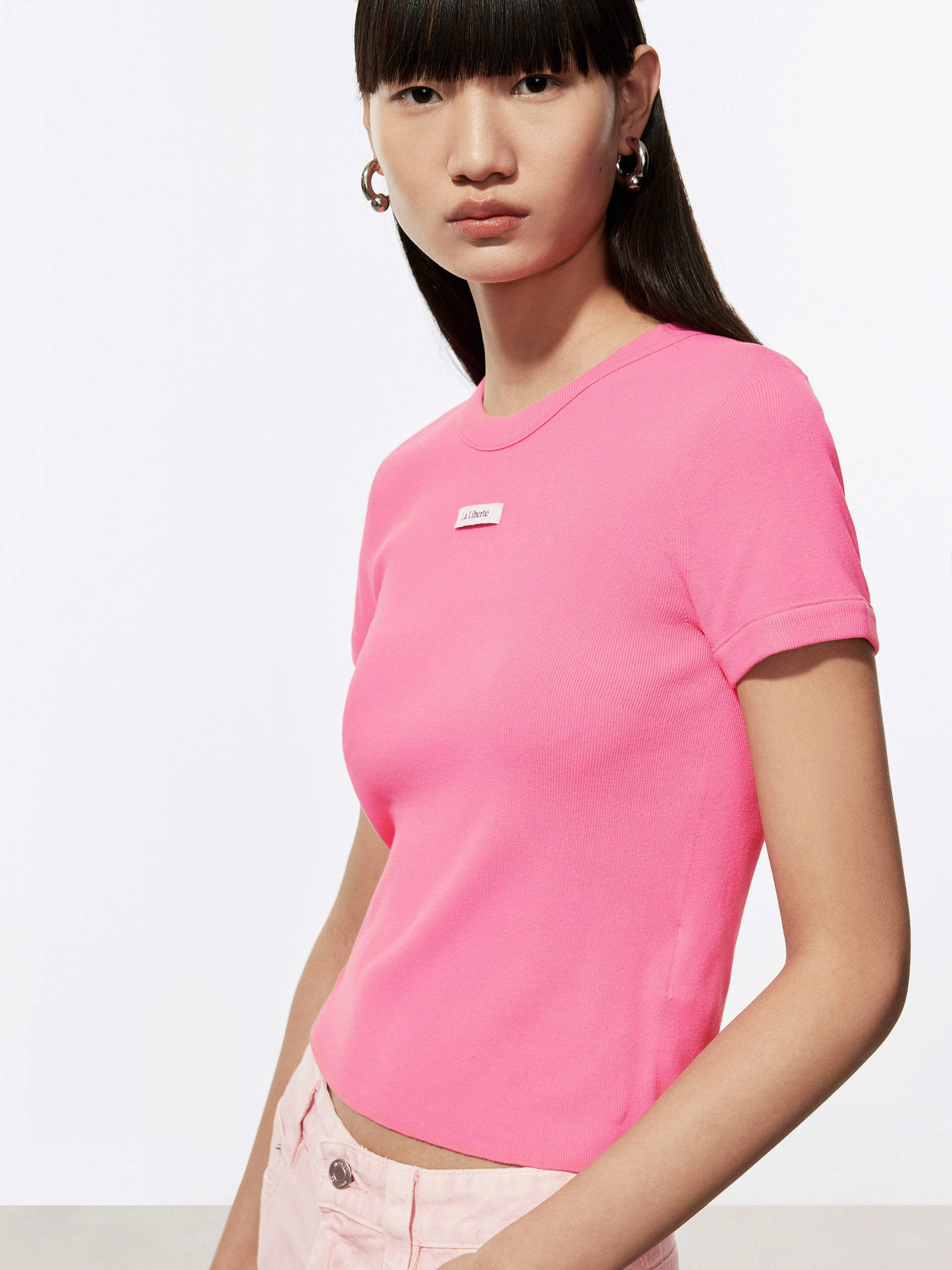 UltraSoftInterior Letter Print Fitted Top