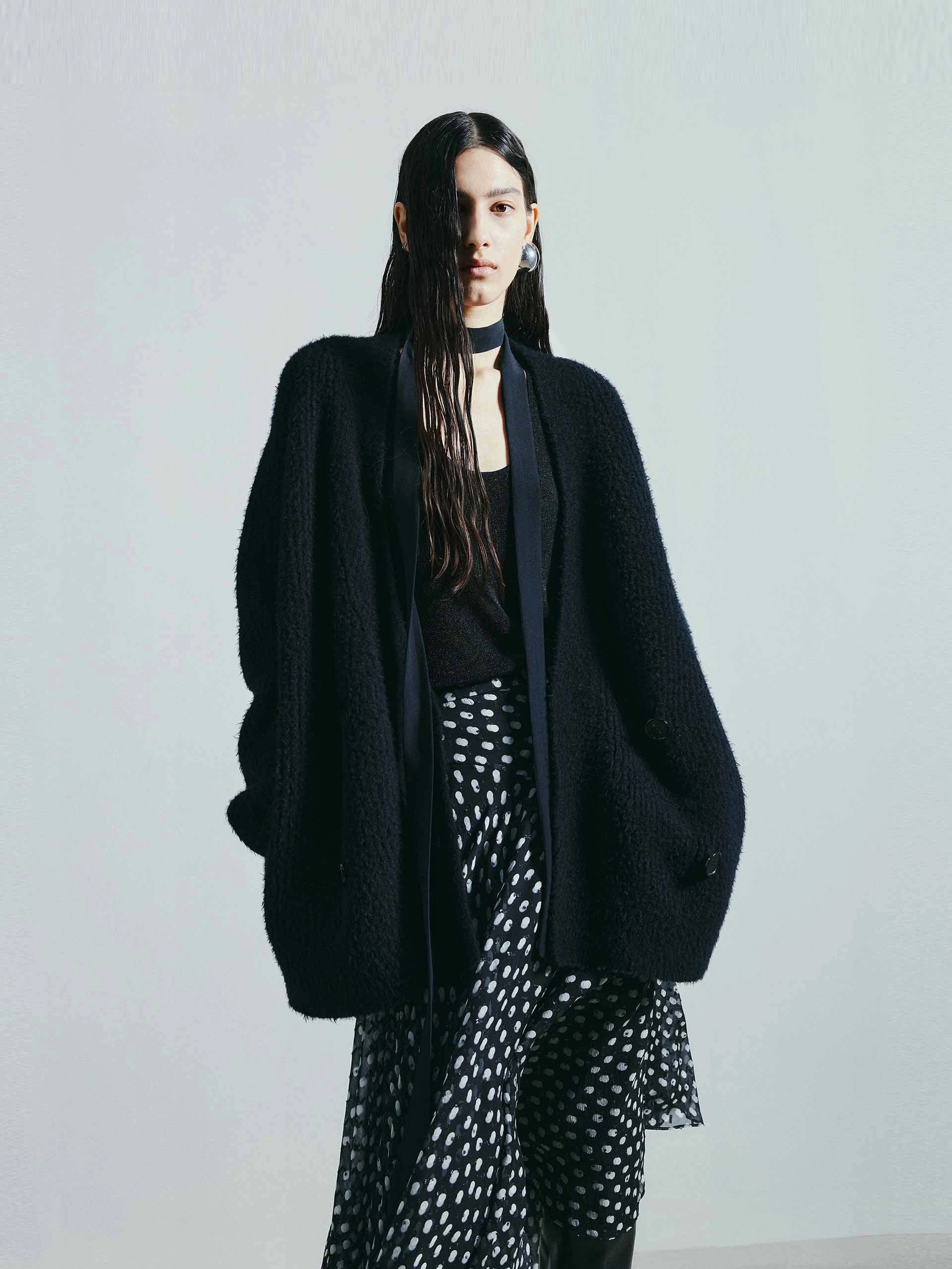 Chic Cardigan Wool Blend Mid Knit Cardigan