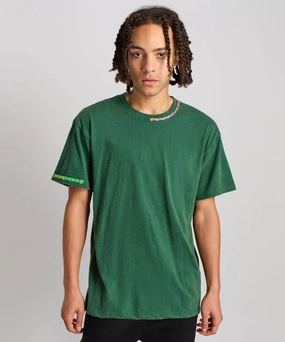 Washed Box Short Sleeve Tee - Green ReflectiveTrimDetails