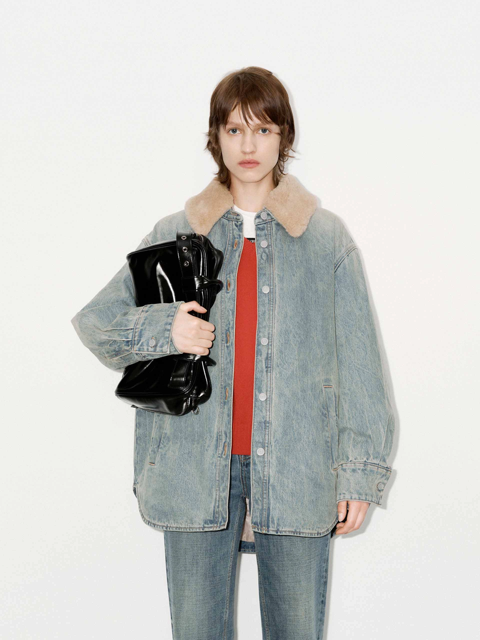 Quilted Denim Jacket Mesh Lining Stylish Daily Fit