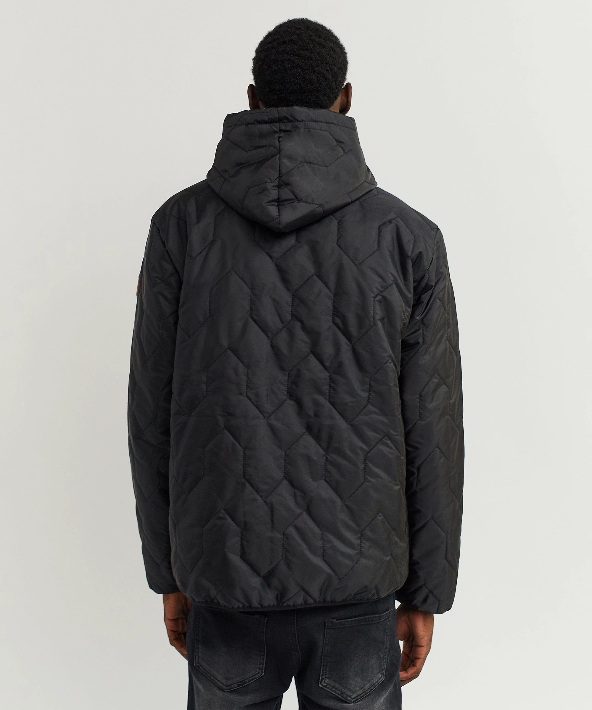 Easy Movement Cut Polished Casual Quilted Hooded Jacket - Black