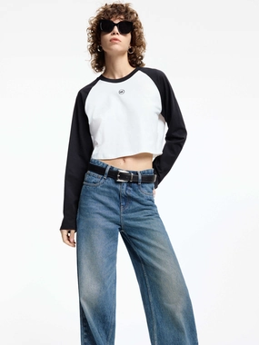 Raglan Sleeves Cotton T-shirt hypoallergenic material