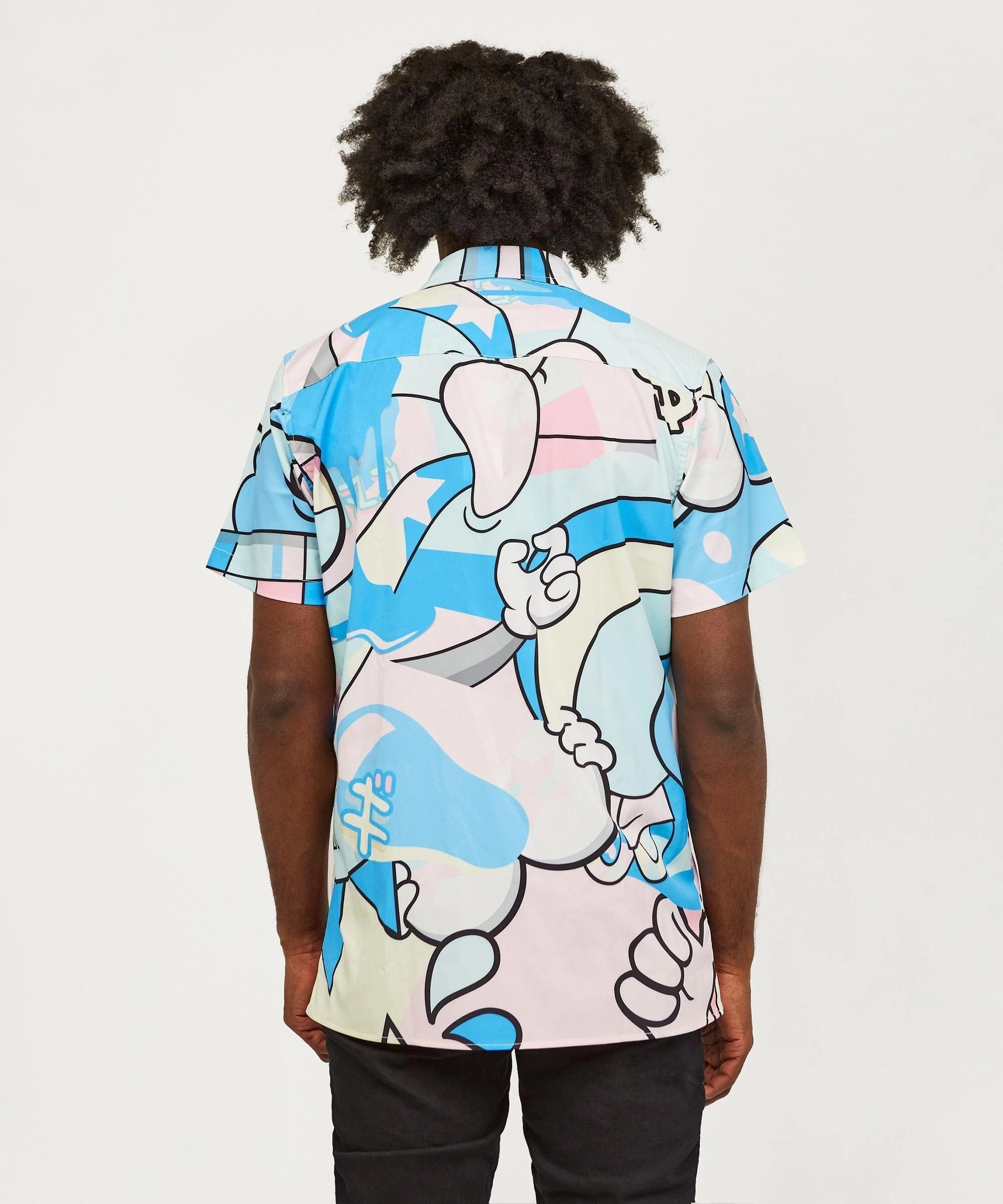 Neo World Allover Print Short Sleeve Shirt Circular Knit UltraLightweight