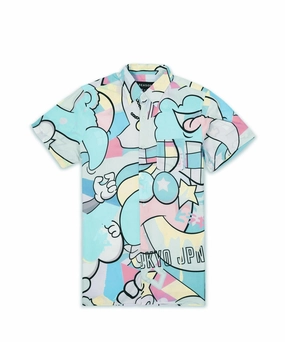 Sustainable Production Certified FadeResistant Finish Neo World Allover Print Short Sleeve Shirt