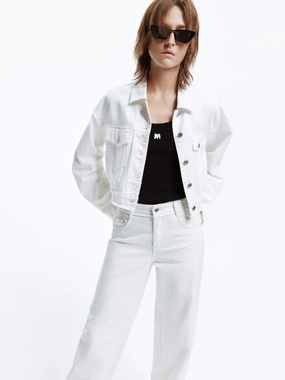 Raw Hem Cropped Jacket WindResistant Coating BondedSeams