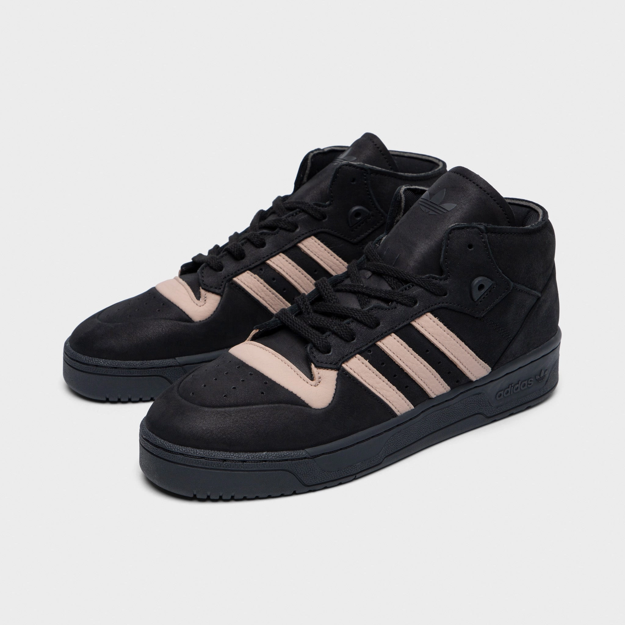 adidas Originals Rivalry Mid 001 Core Black / Ash Pearl - Core Black Long-Distance Support Vibration Dampening Tech