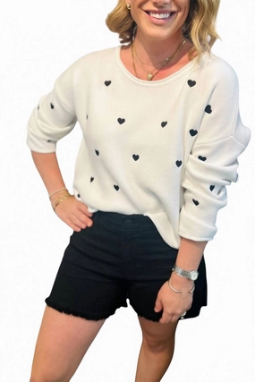 Harmony Heart Sweater In Ivory Effortless Comfort Chic Layering