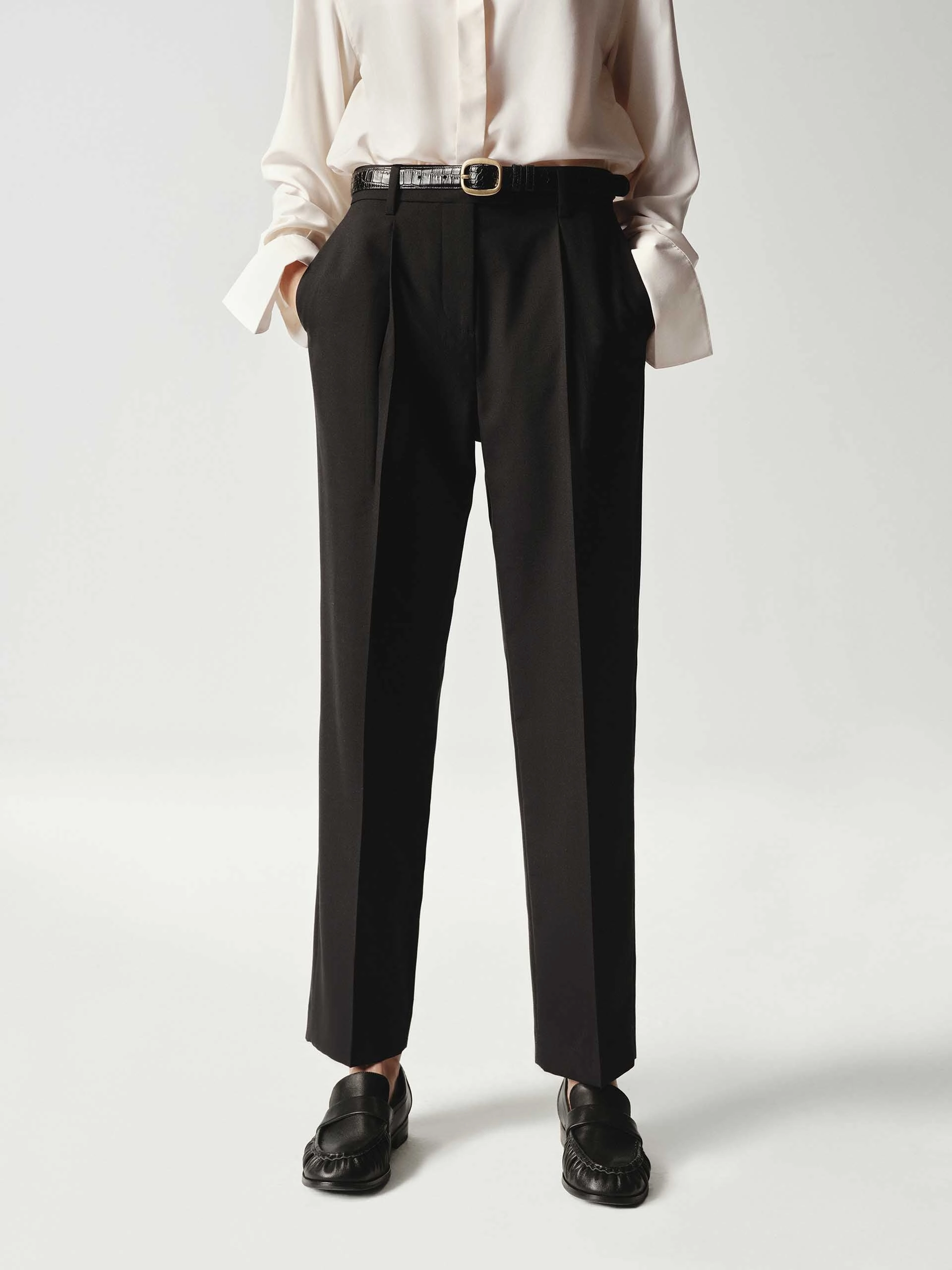 Straight Leg Ankle Pants Comfortable Look