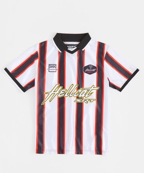Dodge Hellcat Soccer Jersey - White OEKOTEX Certified Fabric