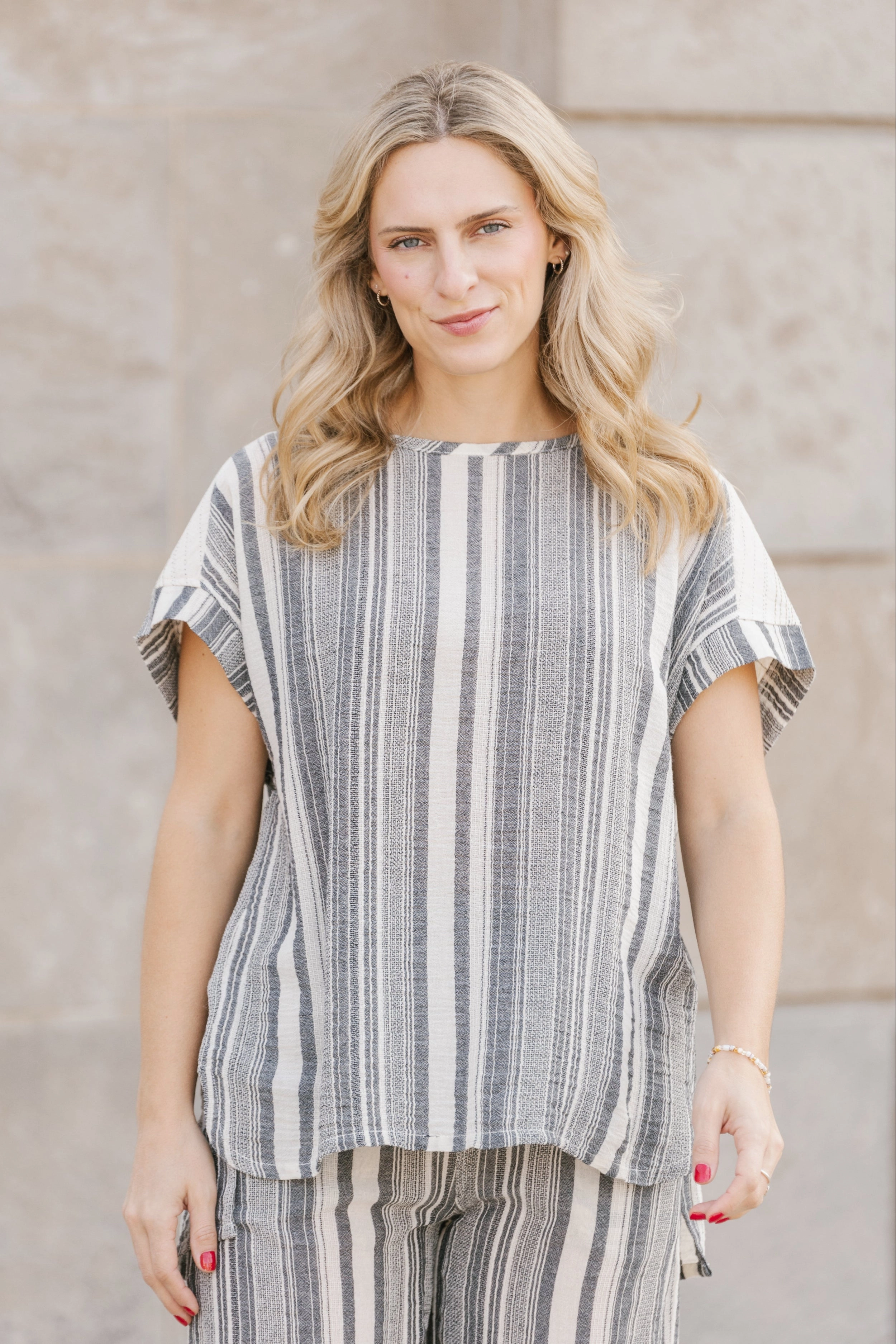 Soft touch finish Compact Weave Fabric Regina Top
