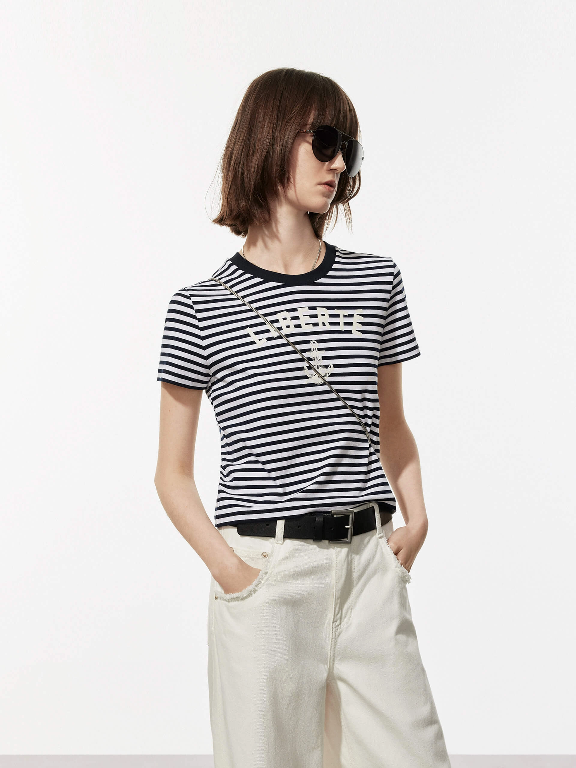 Easy-Going Style Regular Fit Striped T-shirt