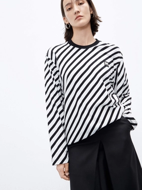 Long Sleeve Striped T-shirt Eco Friendly Dye Active Wear