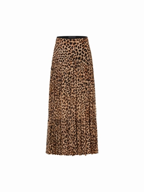 Leopard Print Pleated Skirt OrganicCotton Comfort Layer