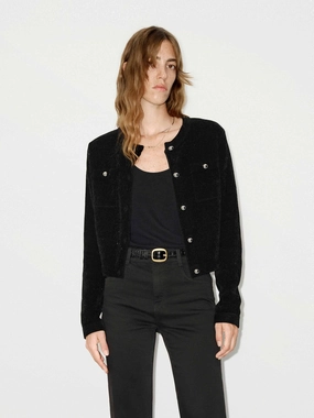 AntiStaticInnerLining Bohemian style Button Closure Velvet Cardigan