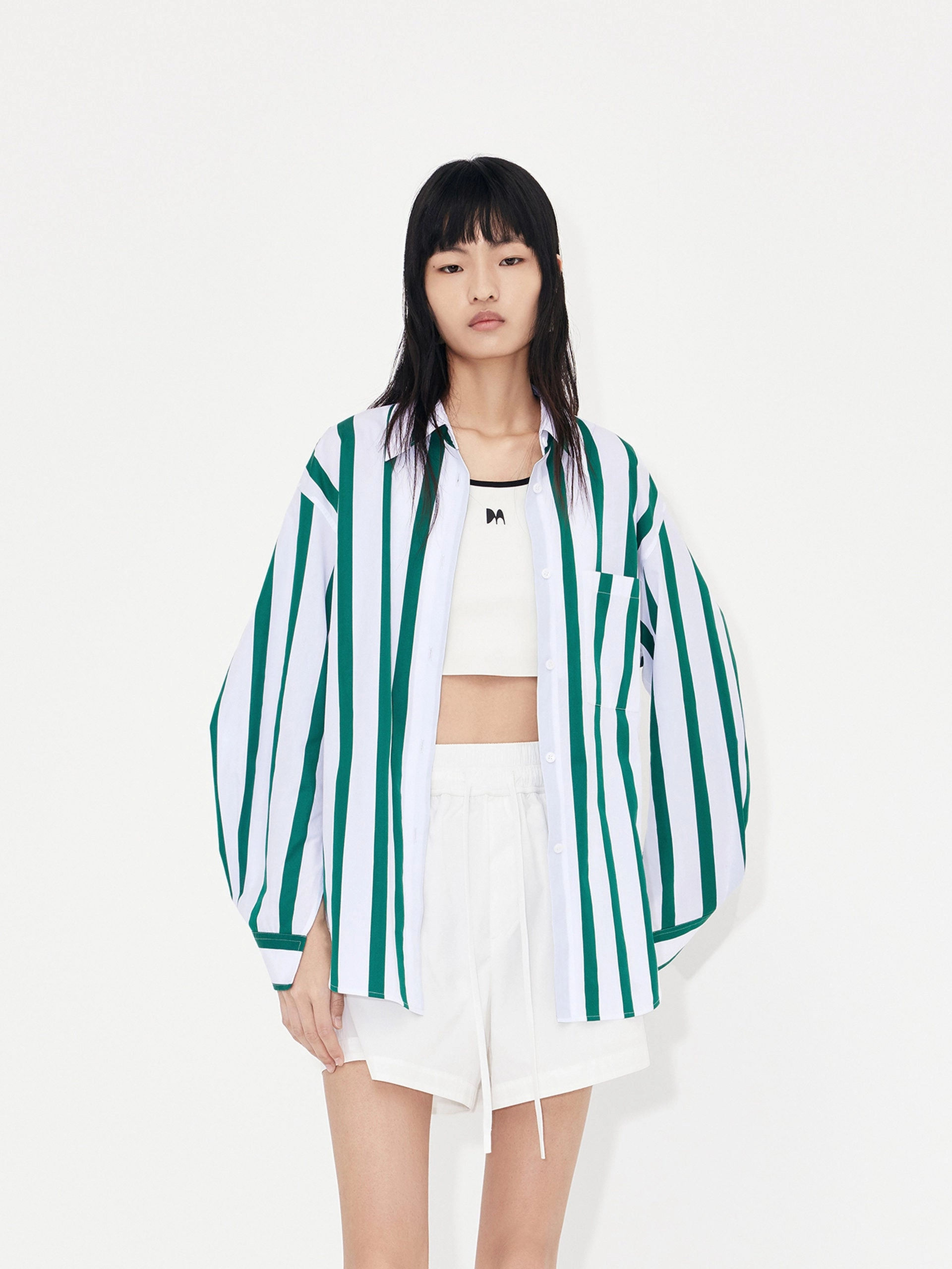 AdjustableCuffSystem SeamlessKnitConstruction Relaxed Cotton Shirt