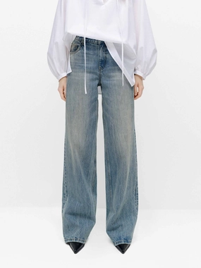 Casual Edge Textured Bold Relaxed Cotton Straight Jeans
