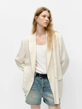 fall season Durable Outer Layer Relaxed Double Breasted Blazer