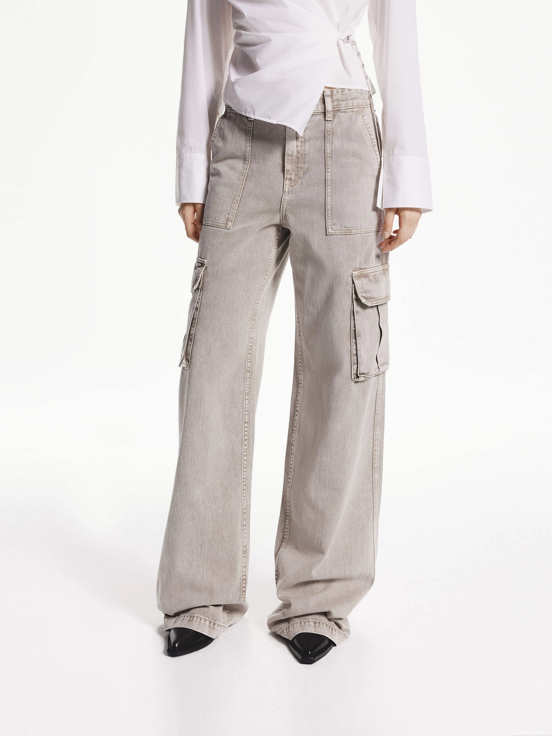 Relaxed Fit Cargo Jeans Quick Dry Technology Routine Wear