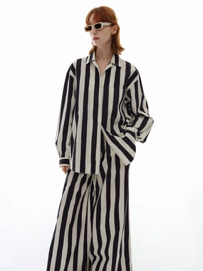 Noise Reducing Fabric Treatment Relaxed Fit Striped Shirt