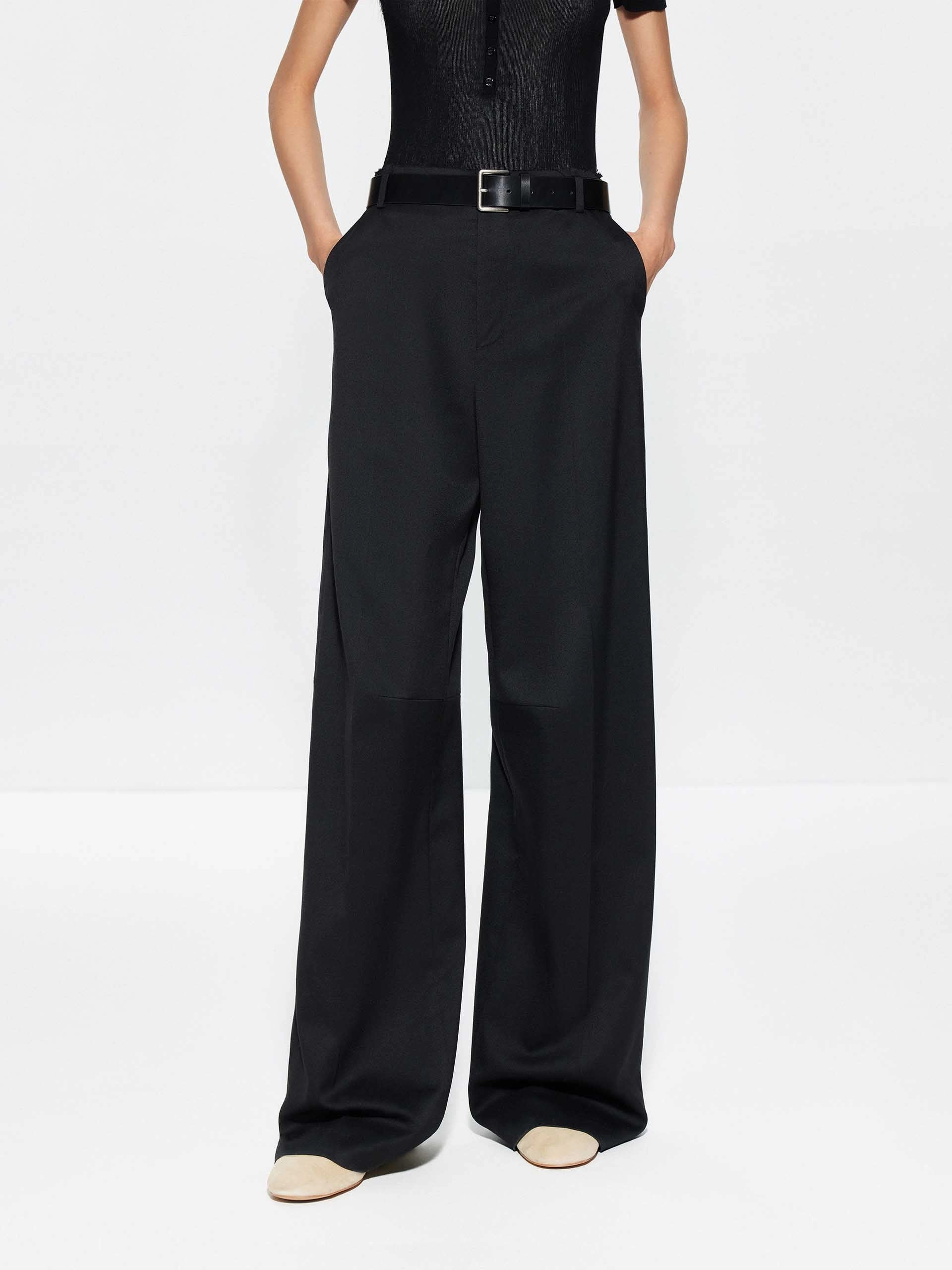 Soft Touch Side slits Relaxed Full Length Pants