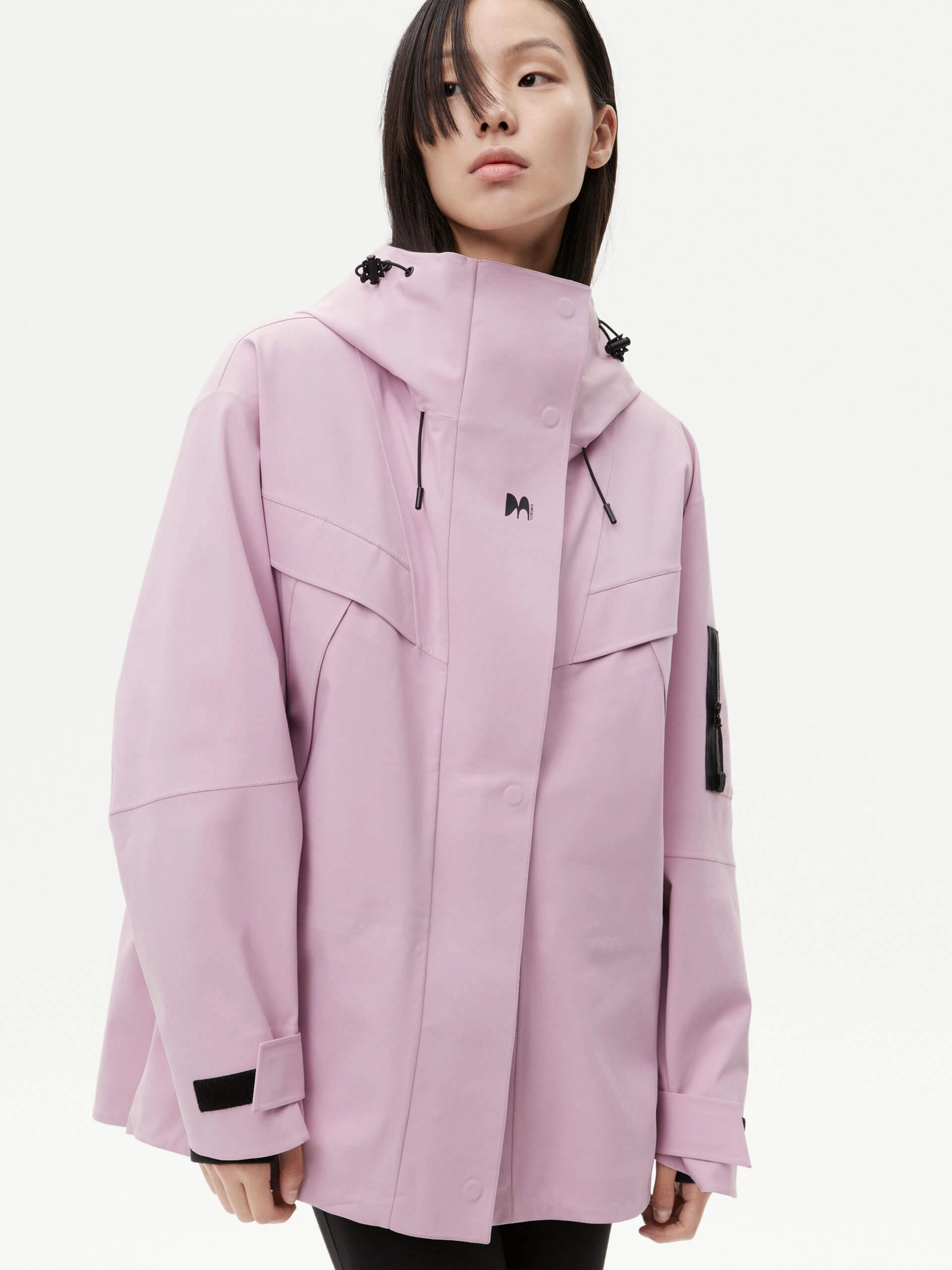Relaxed Hooded Down Jacket SlimSilhouette Reflective Safety Accents