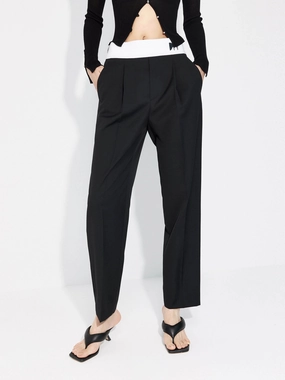 SeamlessPocketDesign Urban appeal Contrasting Details Suit Pants