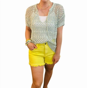 Allergen Free Processing Zamira Knit Sweater In Lime Multi
