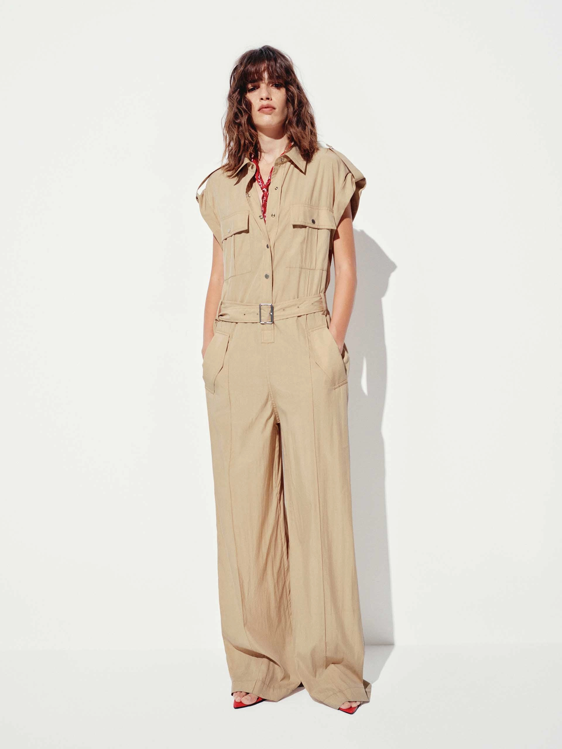 Thermal Regulating Fabric Non Irritating Tags Relaxed Sleeveless Jumpsuit