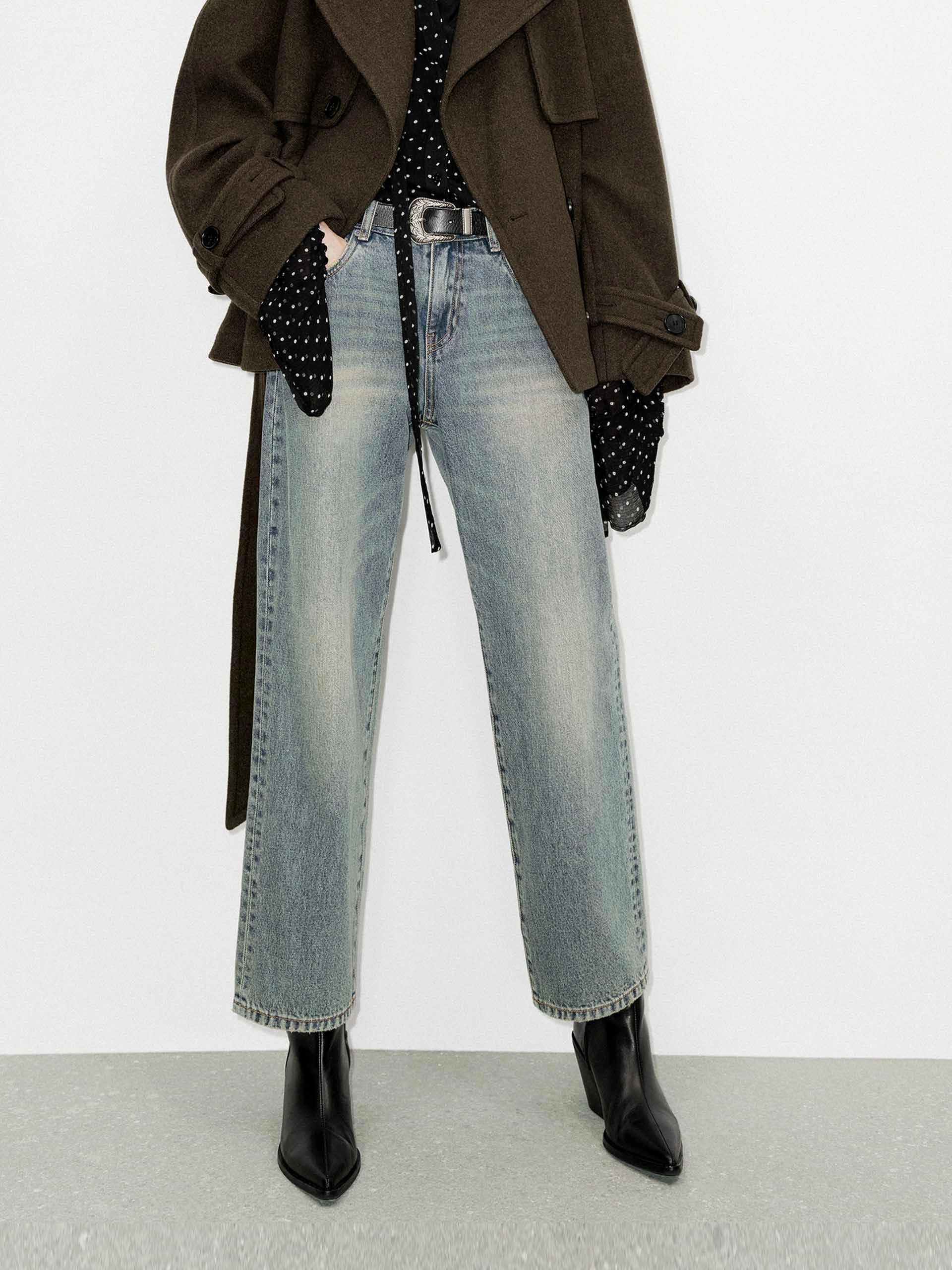 Staple Piece All Use Wear Relaxed Straight Ankle Jeans
