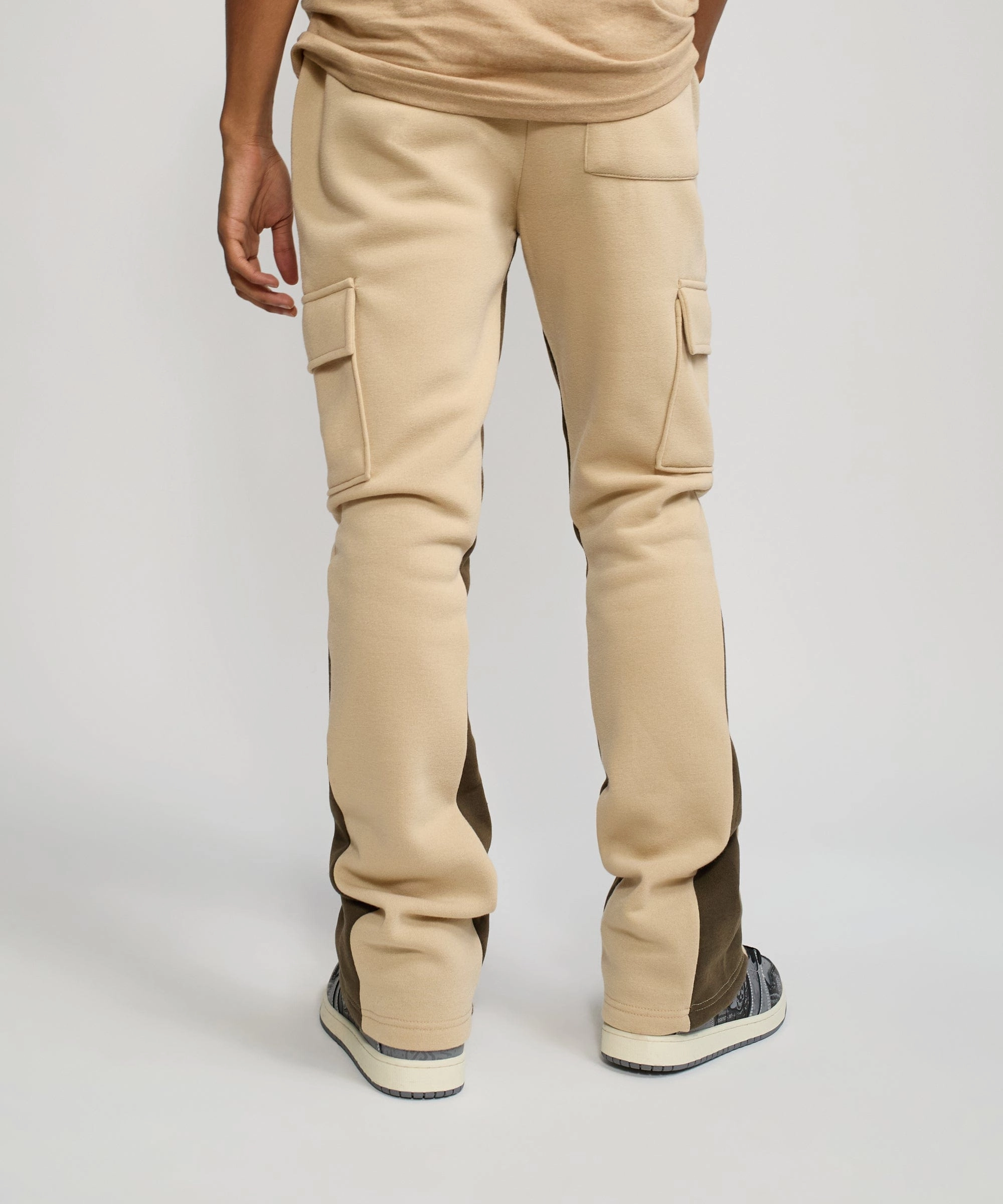 Flare Fleece Sweatpants - Beige Flowy legs