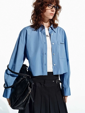 ClassicCrewNeck Cropped Cotton Shirt