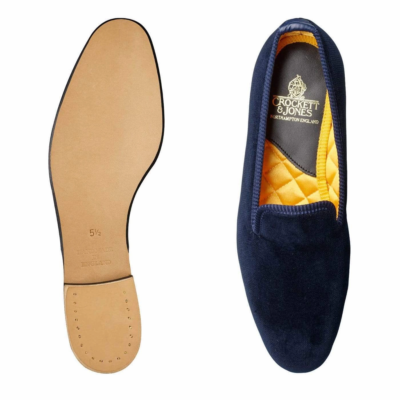 Plain Albert Navy Velvet (Womens) Premium Finish padded insole