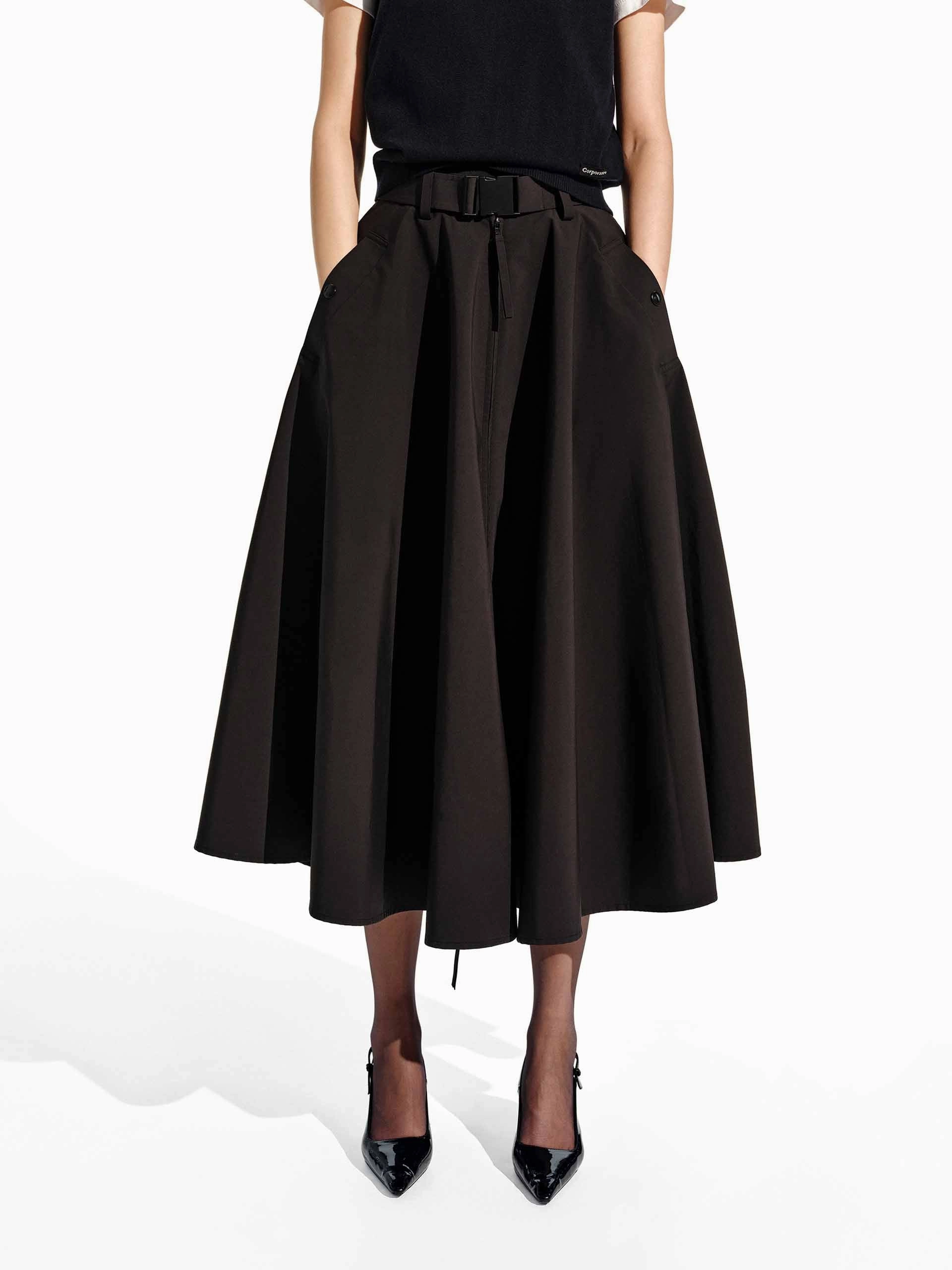 A-line Midi Skirt Casual Look