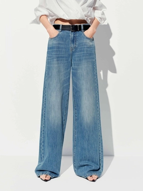 Fashion Uniform Urban Casual Relaxed Wide Leg Jeans