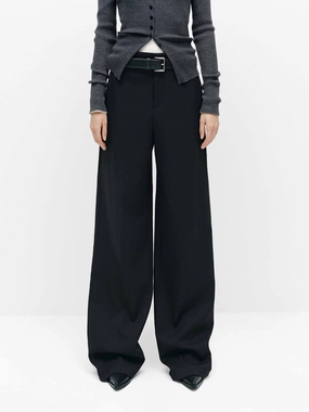 Flared bottom OdorResistantTreatment Relaxed Wool Blend Pants
