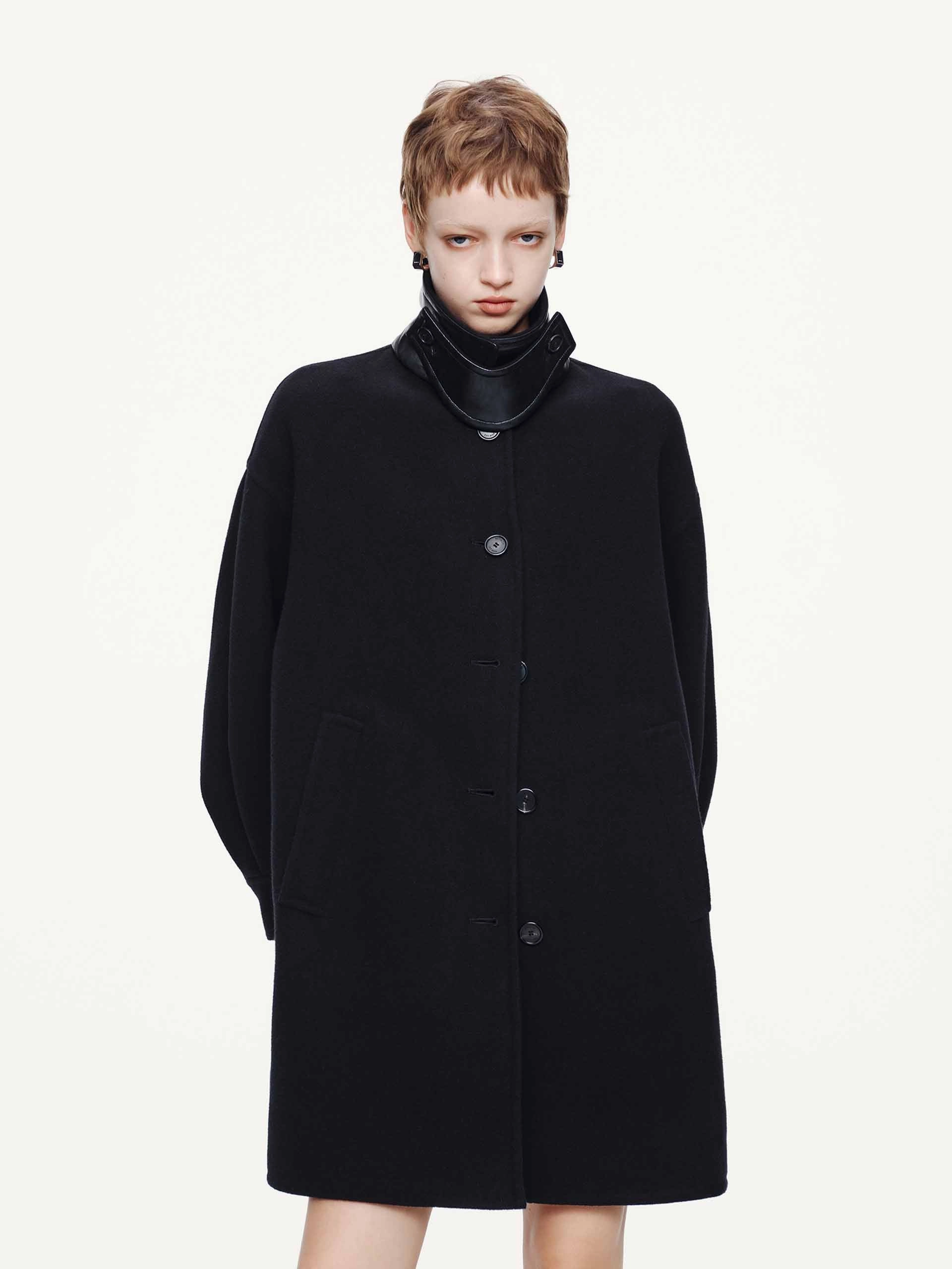 LowProfile Design Moisture Wicking Finish Removable Collar Wool Coat