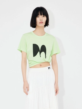 Logo Printed Cotton T-shirt Camping practicality