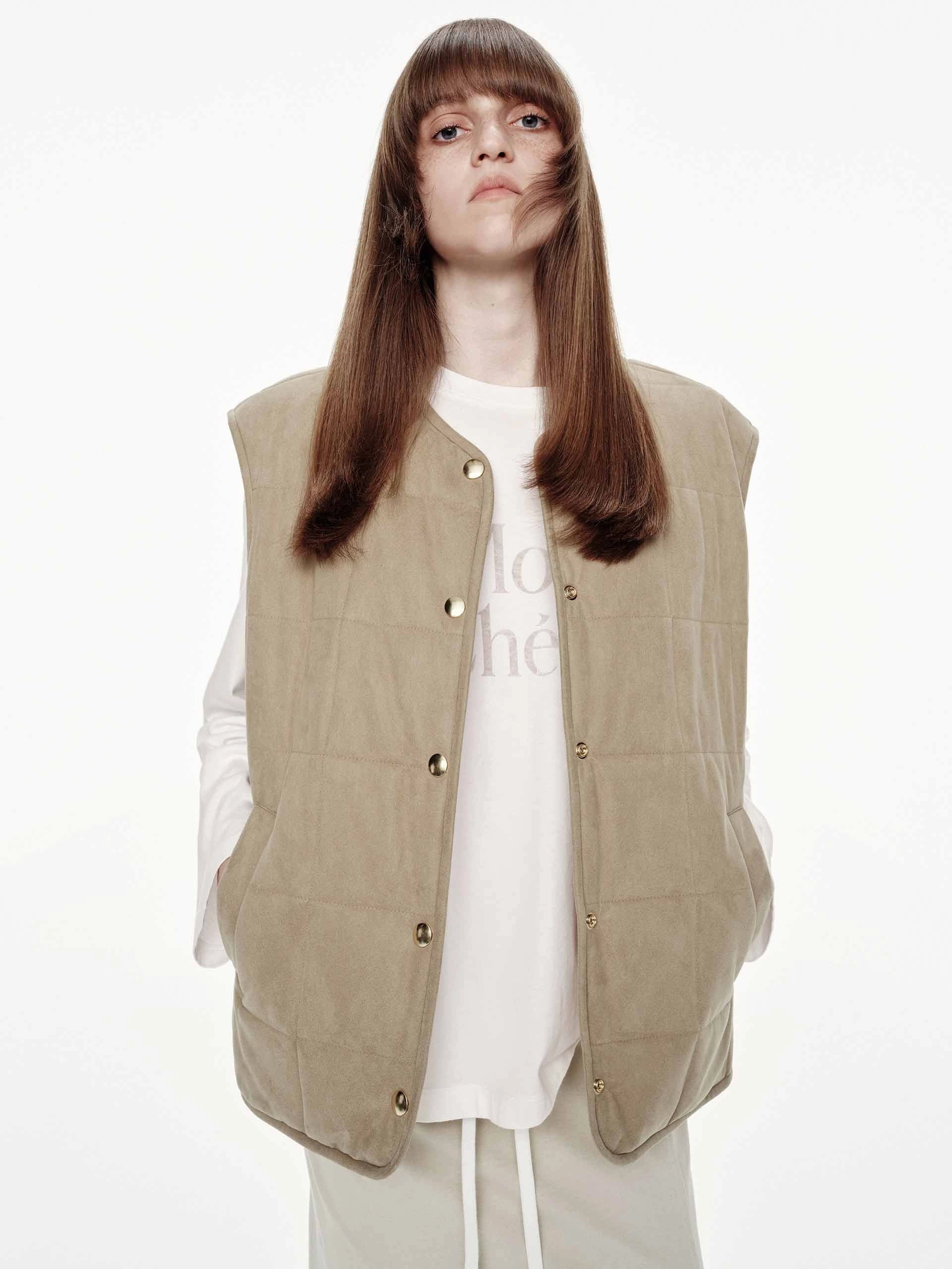 Reversible Sleeveless Down Jacket Adjustable drawstring