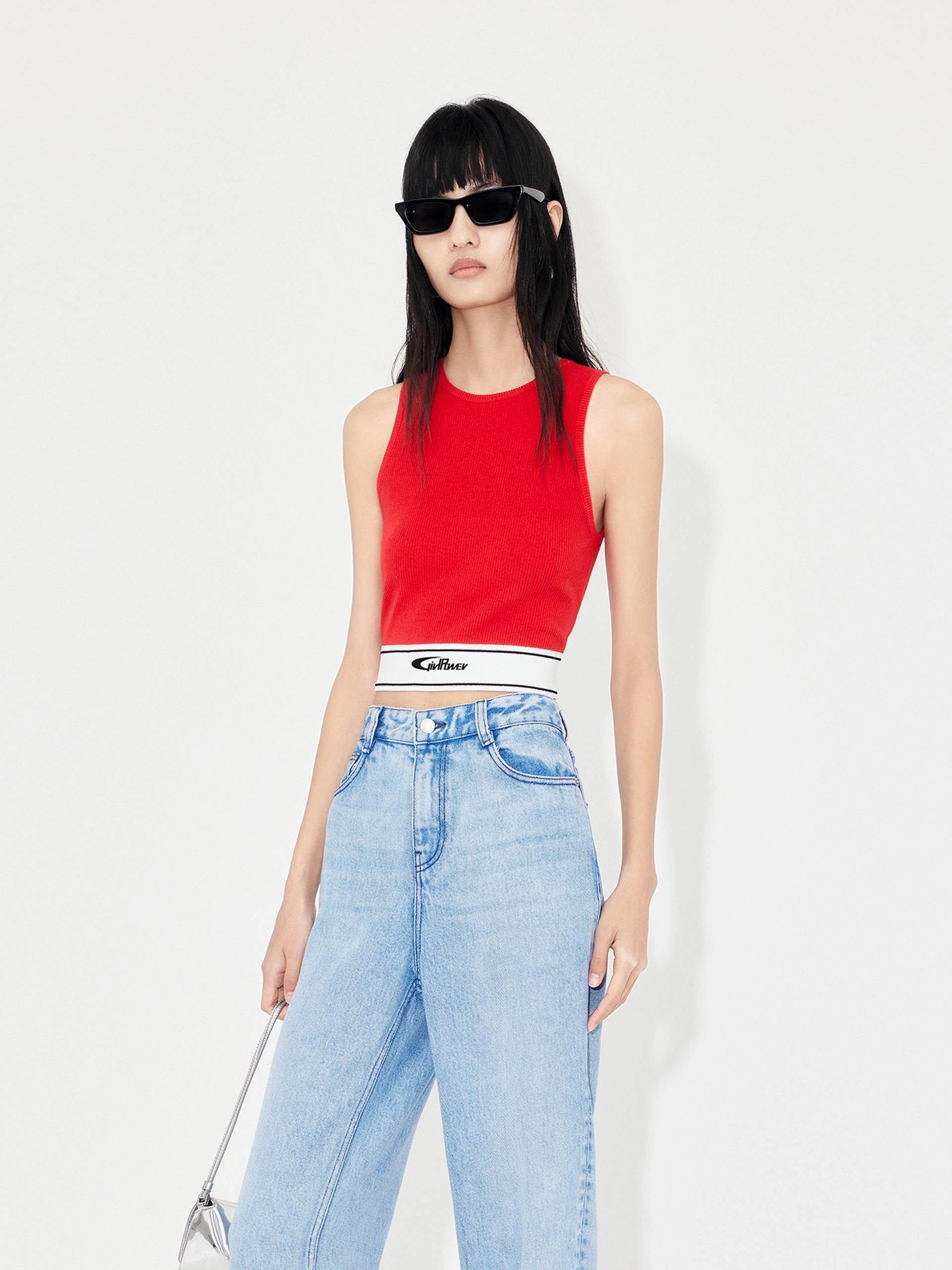Ribbed Contrast Tank Top ThermalRegulationLayer AthleisureInspired
