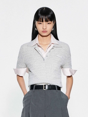 Ribbed Hem Knitted Top Eco Friendly Dye HypoallergenicFibers
